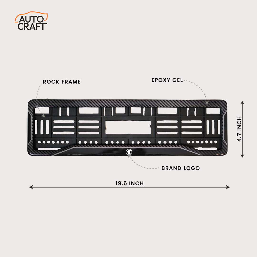 Car Number Plate Gel Frame - MG - Black Dash - Image 2