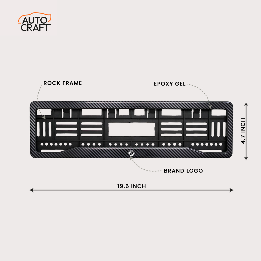 Car Number Plate Gel Frame - MG - Black Plain - Image 2