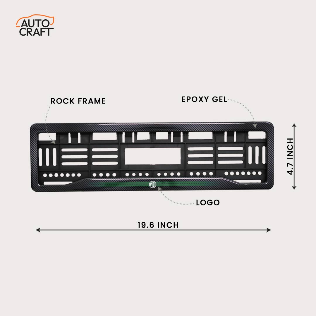 Car Number Plate Gel Frame - MG - Green Line - Image 2