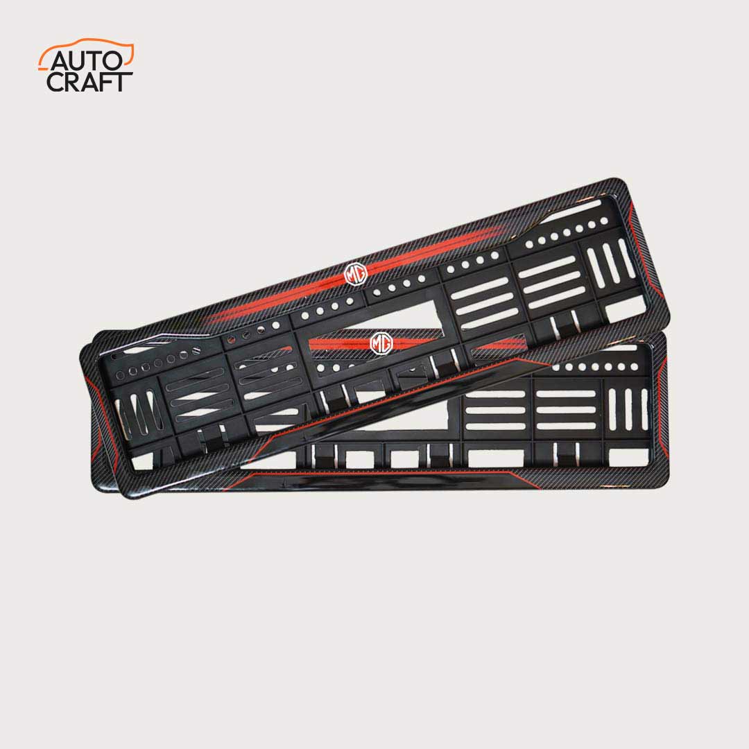 Car Number Plate Gel Frame - MG - Red Dash - Image 1