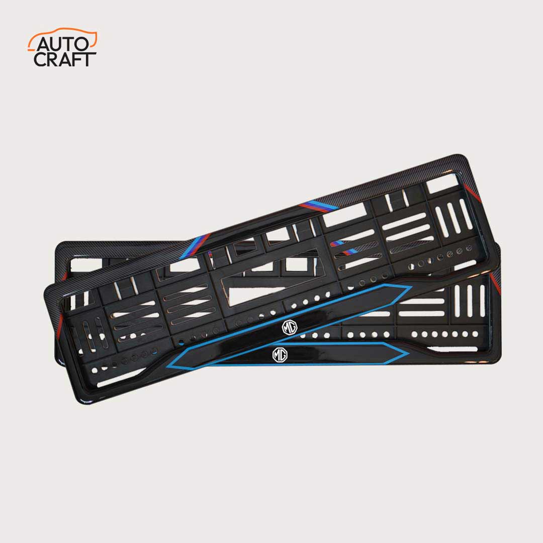 Car Number Plate Gel Frame - MG - Red and Blue Line - Image 1