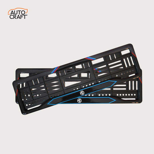 Car Number Plate Gel Frame - MG - Red and Blue Line - Image 1