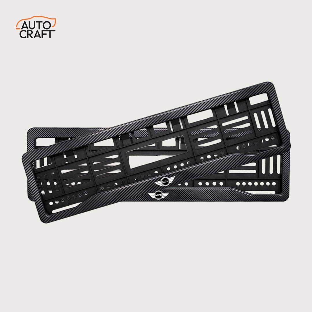 Car Number Plate Gel Frame - Mini Cooper - Black Plain - Image 1