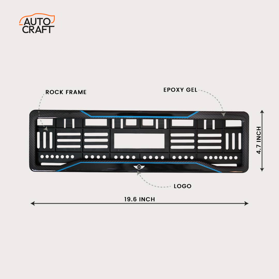 Car Number Plate Gel Frame - Mini Cooper - Blue Line - Image 2
