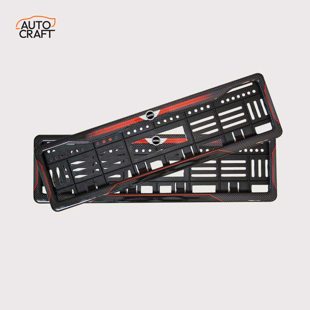 Car Number Plate Gel Frame - Mini Cooper - Red Dash - Image 1