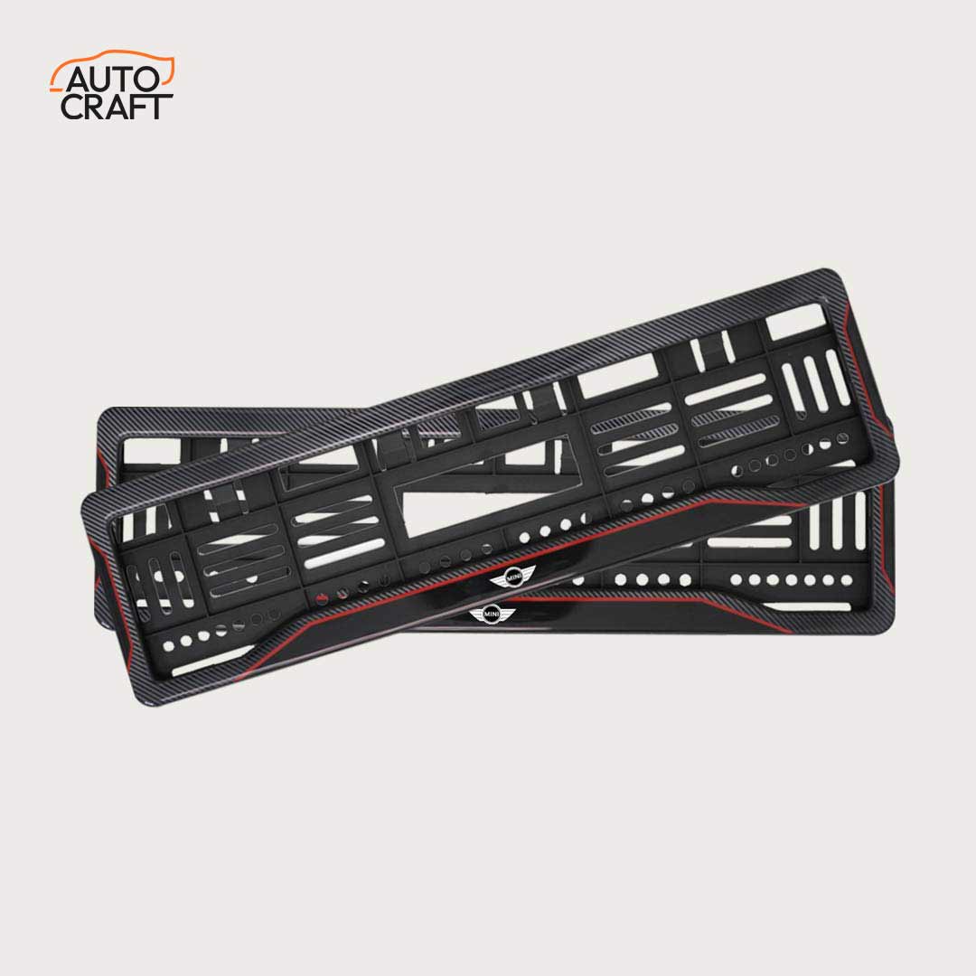 Car Number Plate Gel Frame - Mini Cooper - Red Line - Image 1