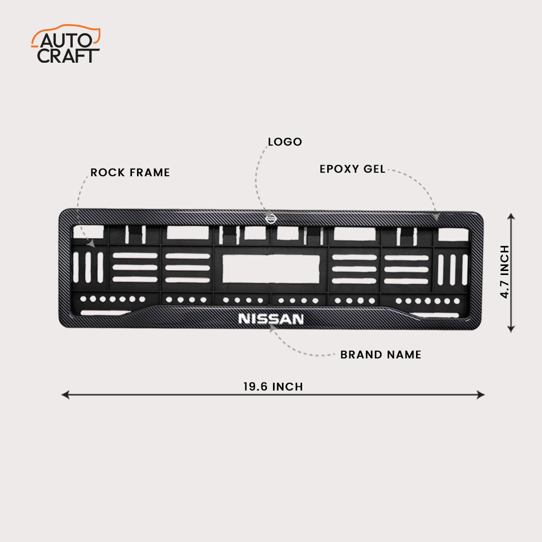 Car Number Plate Gel Frame - Nissan - Black Plain - Image 2