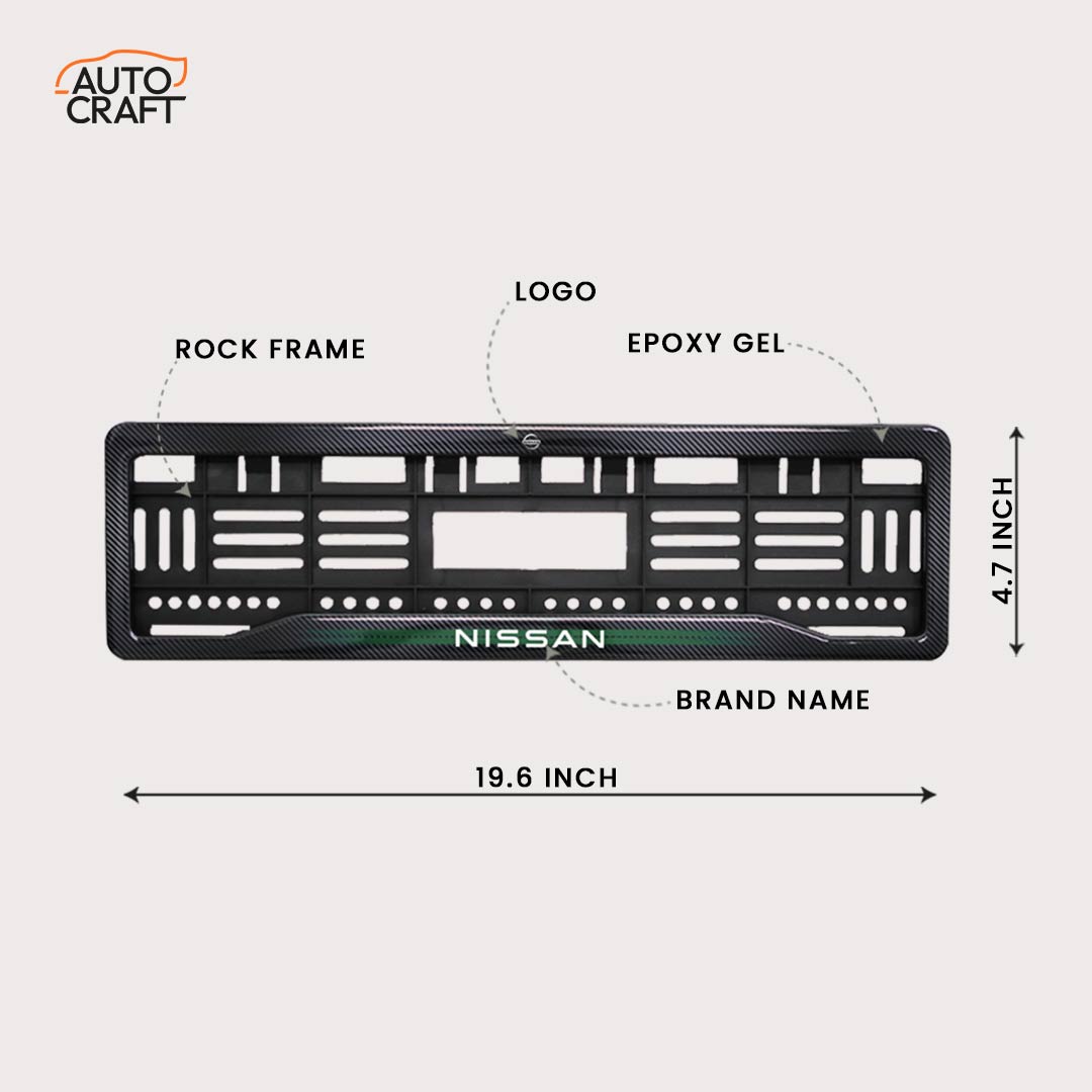 Car Number Plate Gel Frame - Nissan - Green - Image 2