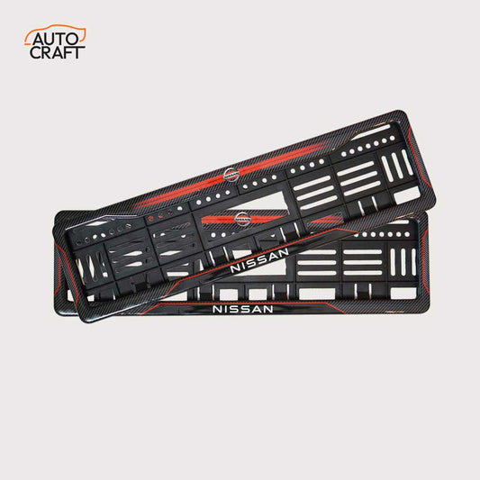 Car Number Plate Gel Frame - Nissan - Red Dash - Image 1