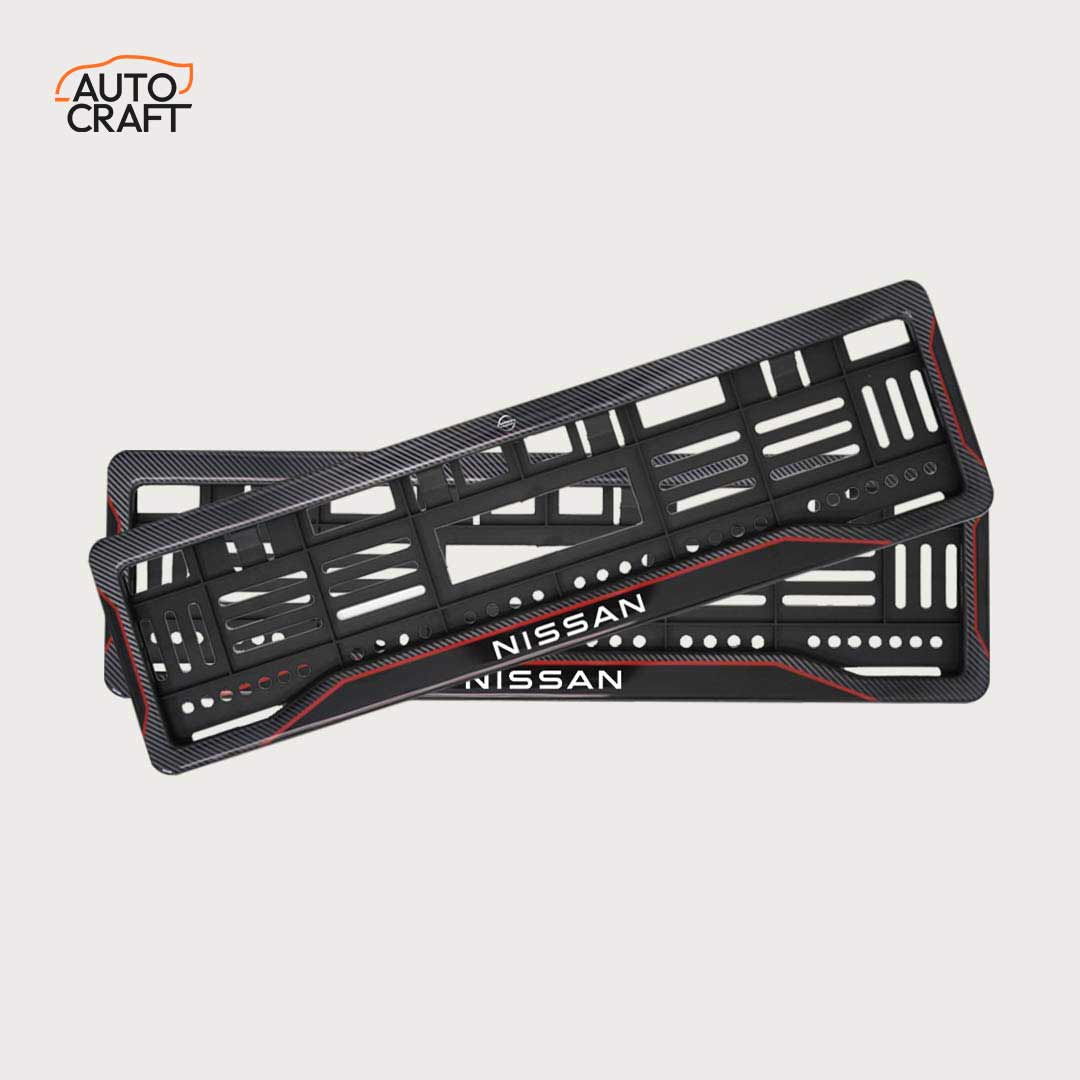 Car Number Plate Gel Frame - Nissan - Red Line - Image 1