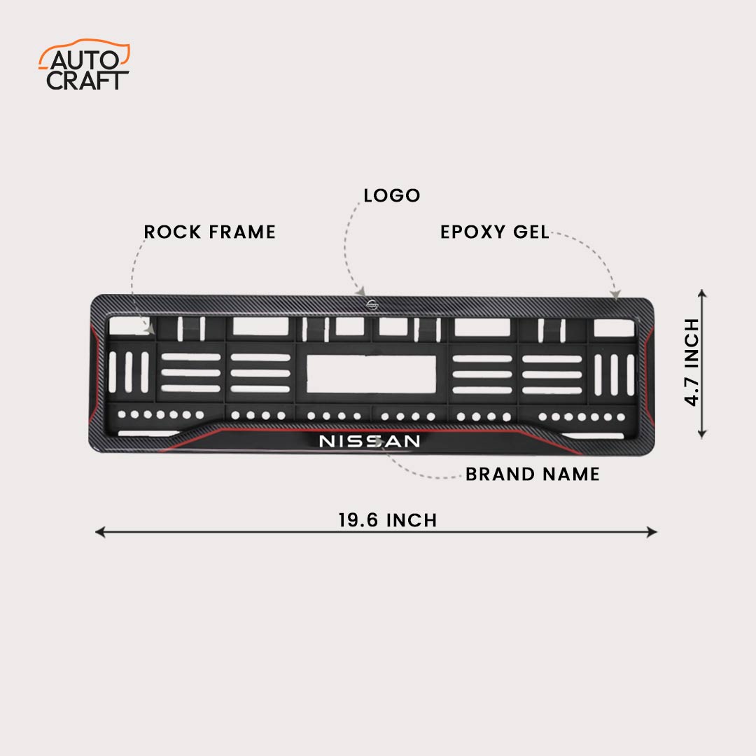 Car Number Plate Gel Frame - Nissan - Red Line - Image 2