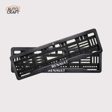 Car Number Plate Gel Frame - Renault -  Black Plain - Image 1