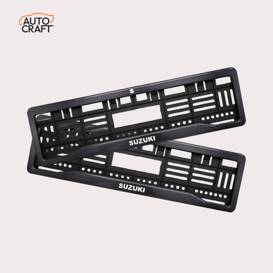 Car Number Plate Gel Frame - Suzuki - Black Plain - Image 1