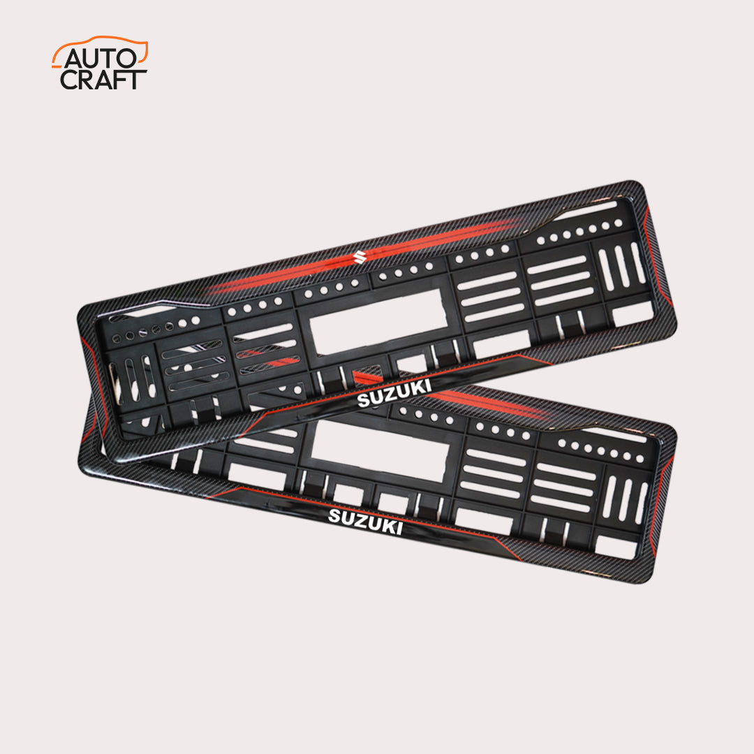Car Number Plate Gel Frame - Suzuki - Red Dash - Image 1