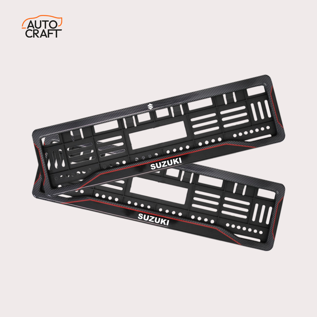 Car Number Plate Gel Frame - Suzuki - Red Line - Image 1