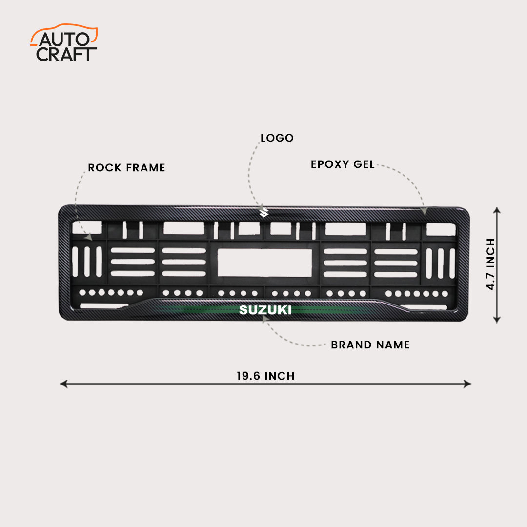 Car Number Plate Gel Frame - Suzuki - Green - Image 2