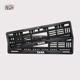 Car Number Plate Gel Frame - TATA - Black Plain - Image 1