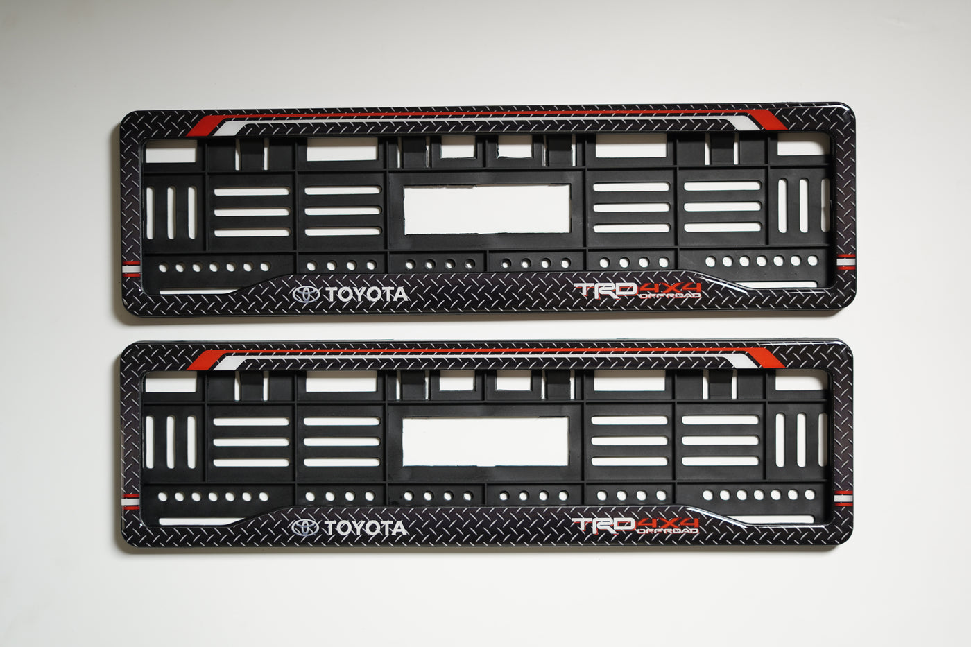 Car Number Plate Gel Frame - Toyota - Offroad Red Line HSRP number plate gel frame view 2