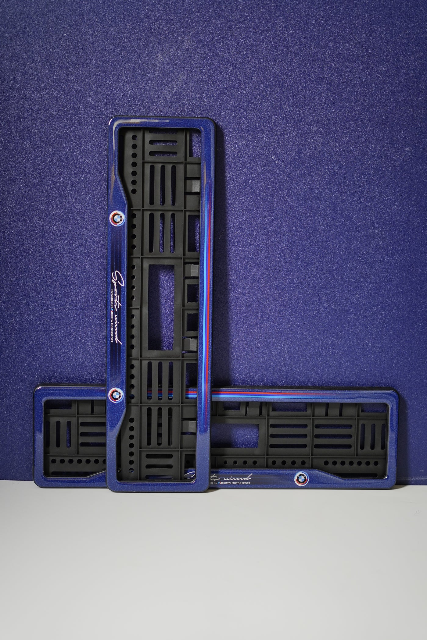 Car Number Plate Gel Frame - BMW - Bluewave Edition HSRP number plate gel frame view 3