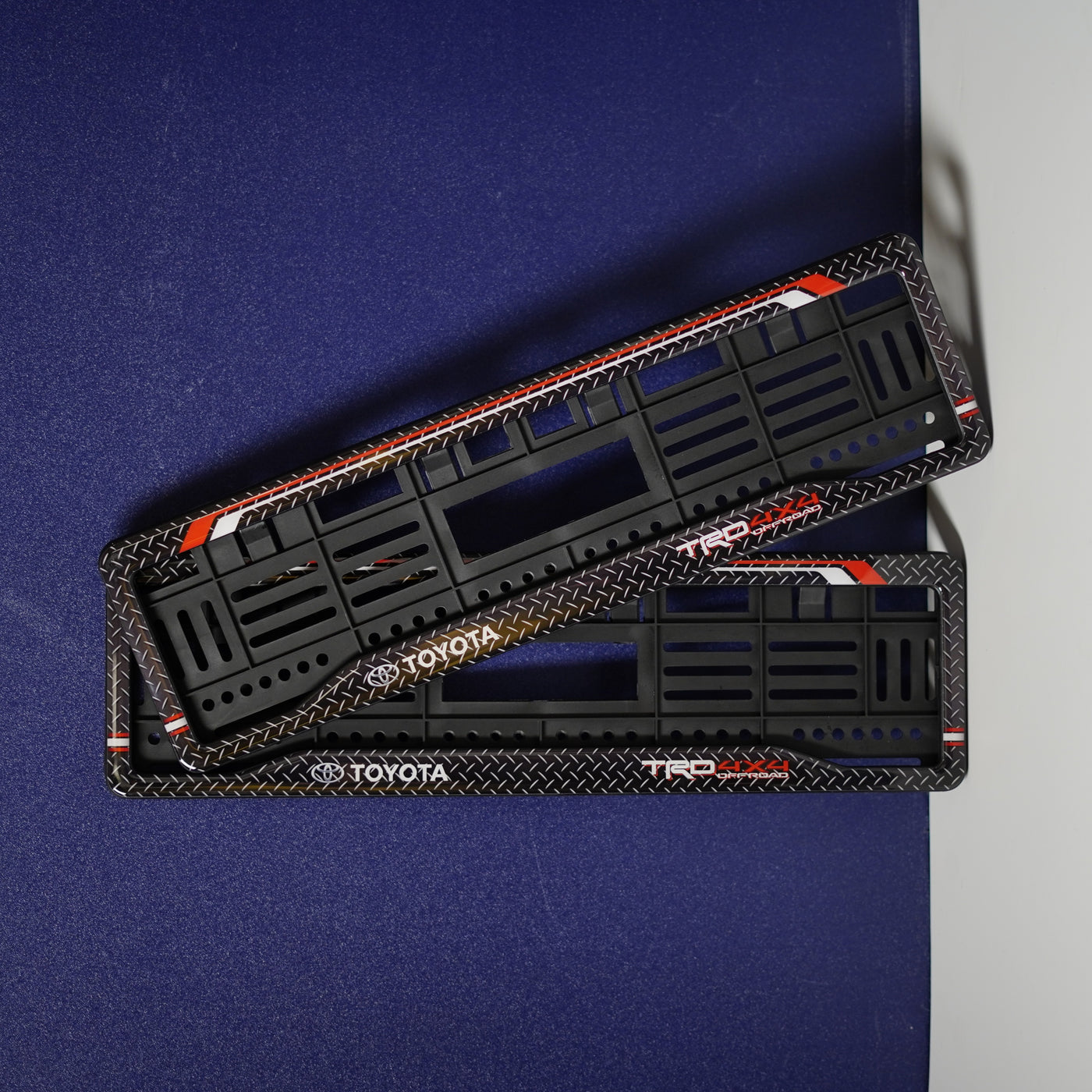 Car Number Plate Gel Frame - Toyota - Offroad Red Line HSRP number plate gel frame view 1