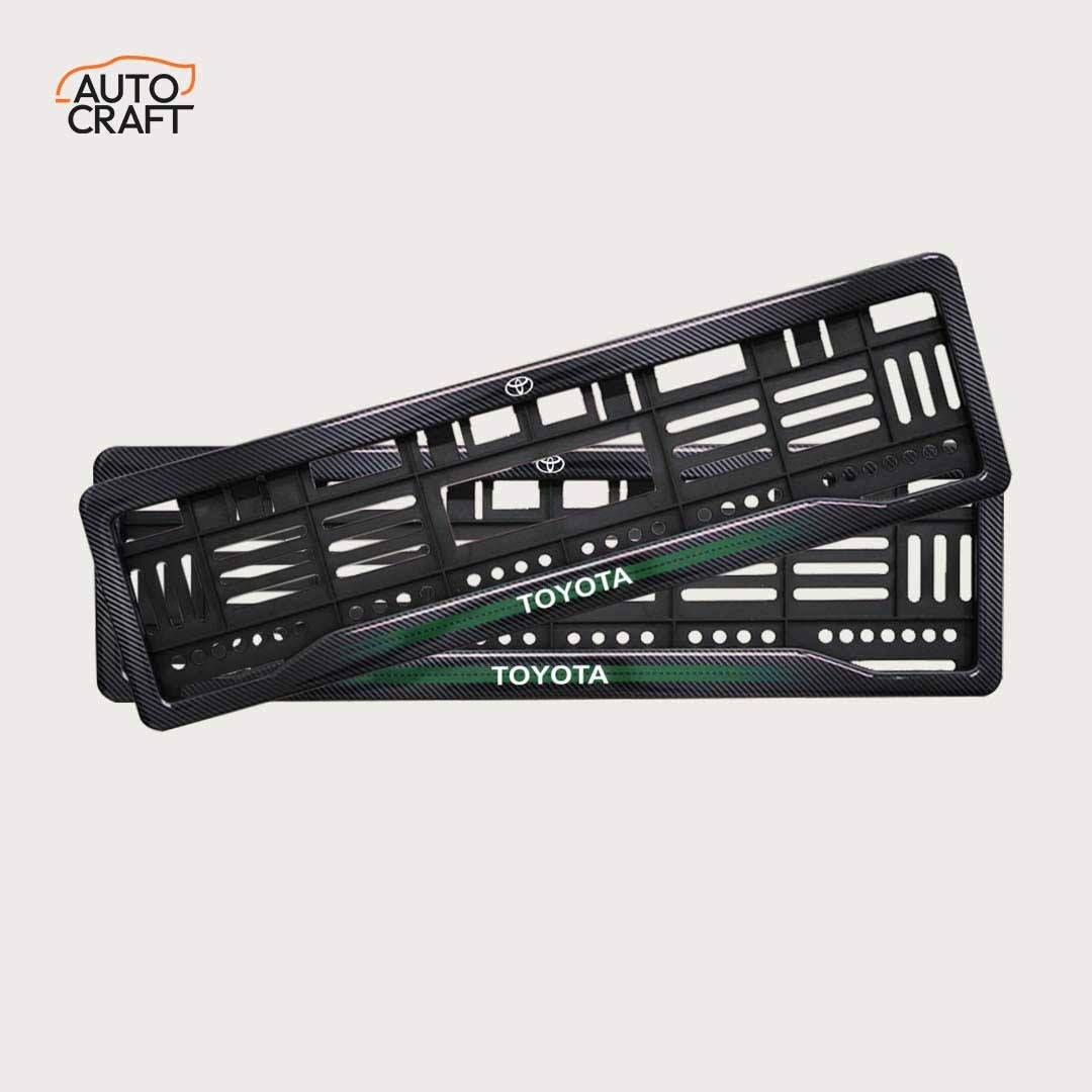 Car Number Plate Gel Frame - Toyota - Green Line