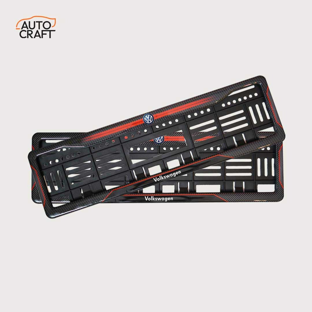 Car Number Plate Gel Frame - Volkswagen - Red Dash