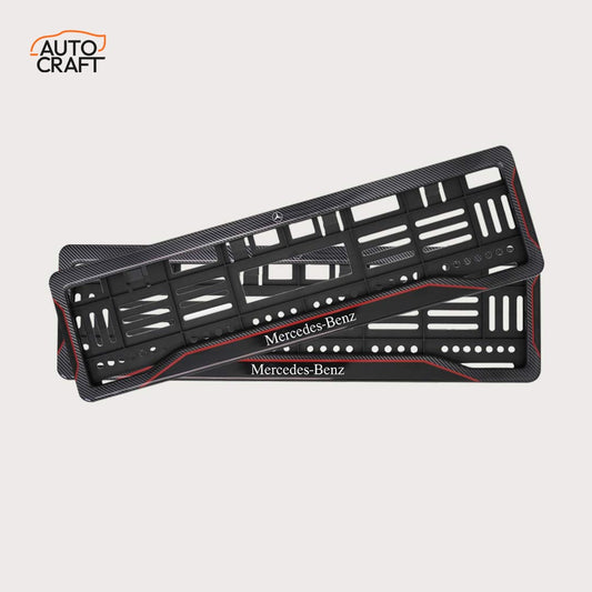 Car Number Plate Gel Frame - Benz - Red Line