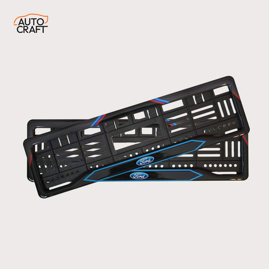Car Number Plate Gel Frame - Ford - Red and Blue Line