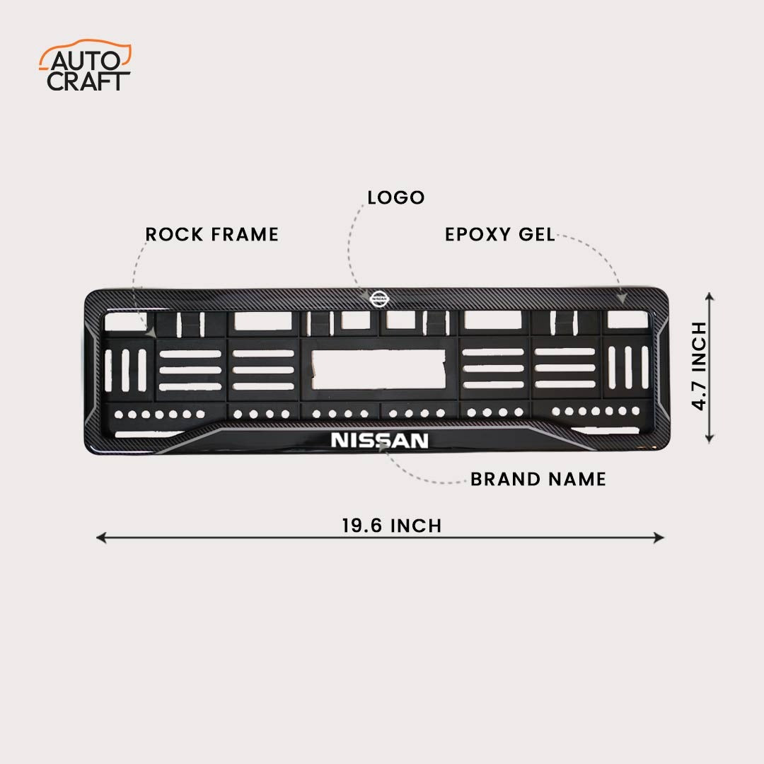 Car Number Plate Gel Frame - Nissan - Black Plain - Image 2