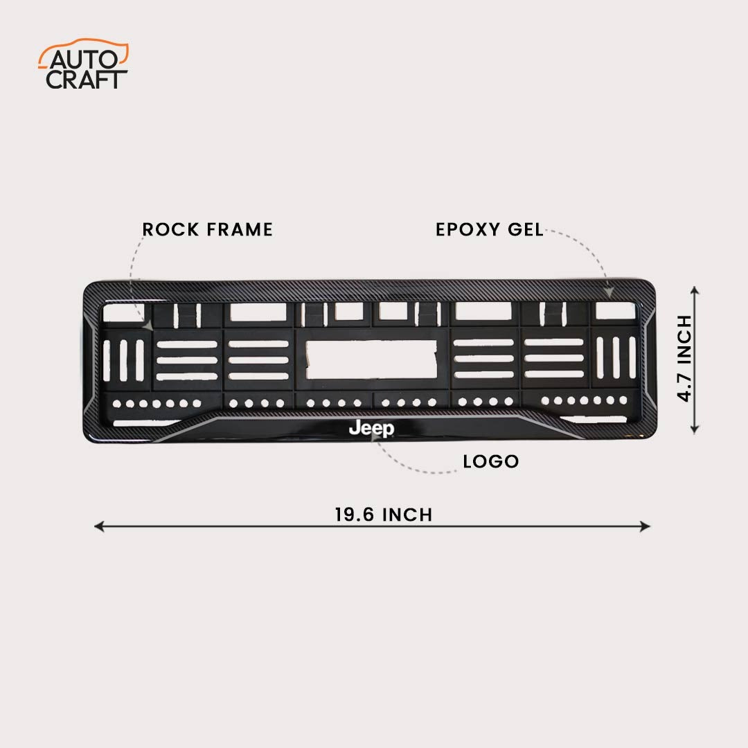 Car Number Plate Gel Frame - Jeep - Black Plain - Image 2