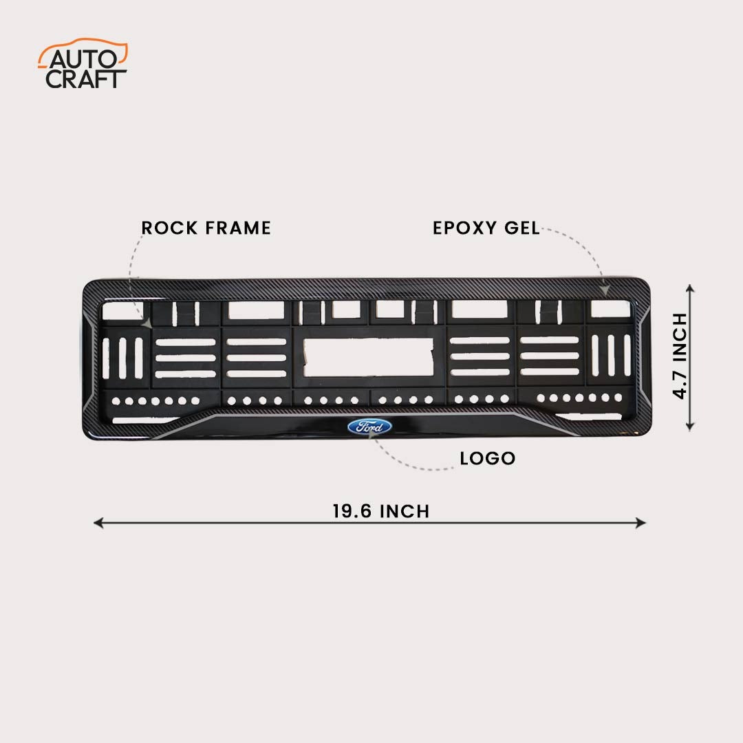 Car Number Plate Gel Frame - Ford - Black Plain - Image 2