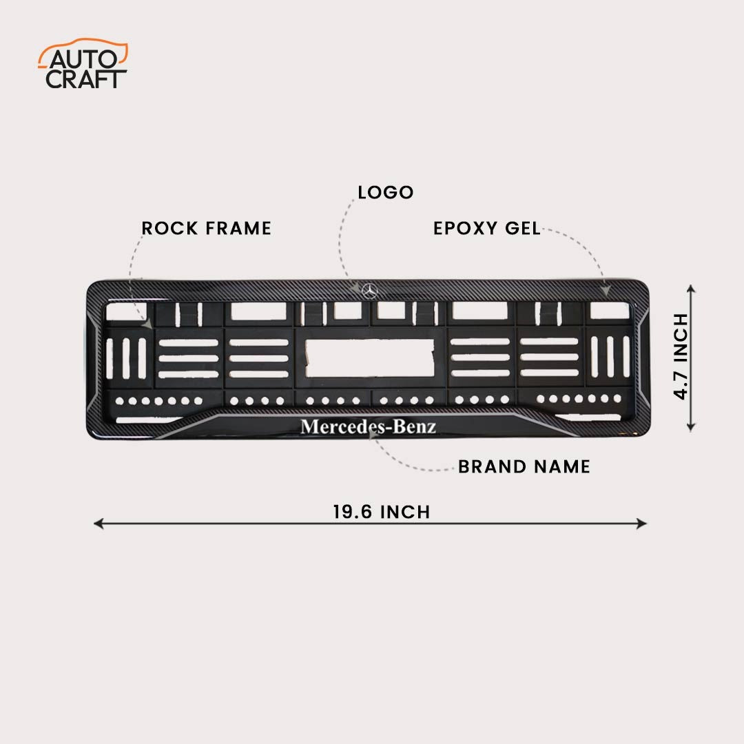 Car Number Plate Gel Frame - Benz - Black Plain - Image 2