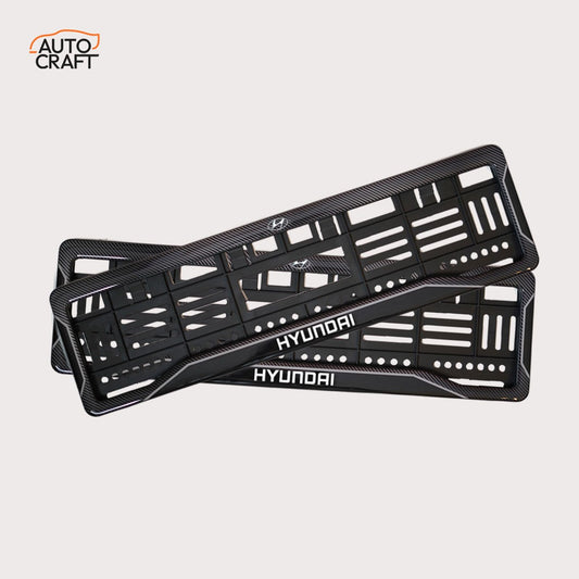 Car Number Plate Gel Frame - Hyundai - Black Plain - Image 1