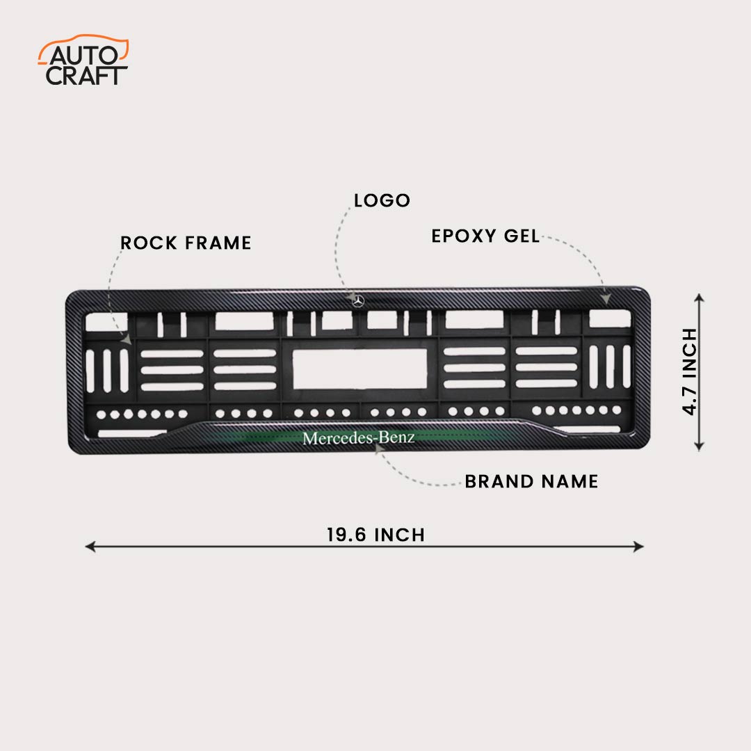 Car Number Plate Gel Frame - Benz - Green