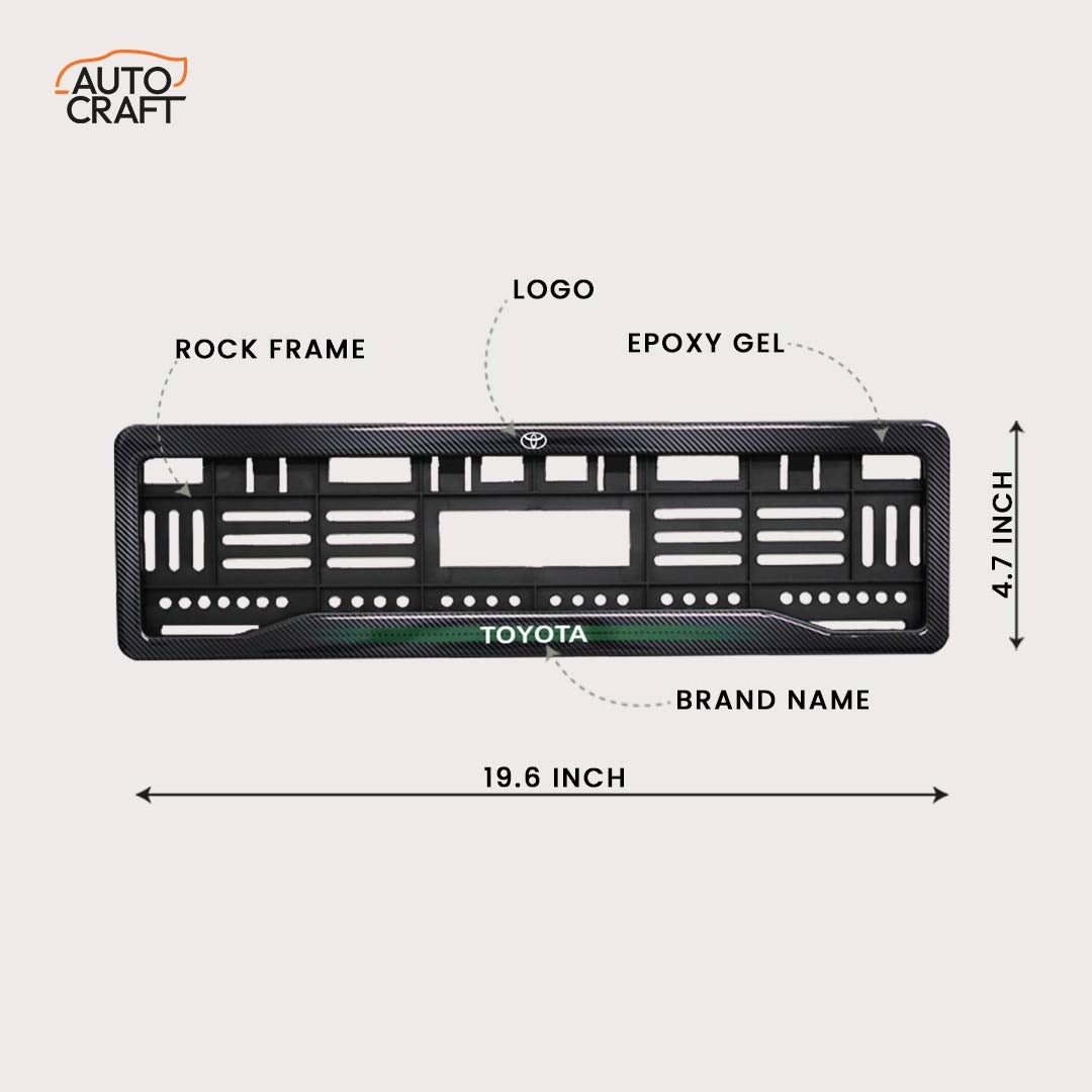 Car Number Plate Gel Frame - Toyota - Green Line
