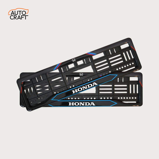 Car Number Plate Gel Frame - Honda - Red and Blue Line