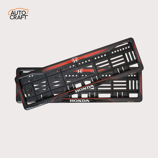 Car Number Plate Gel Frame - Honda - Red Dash
