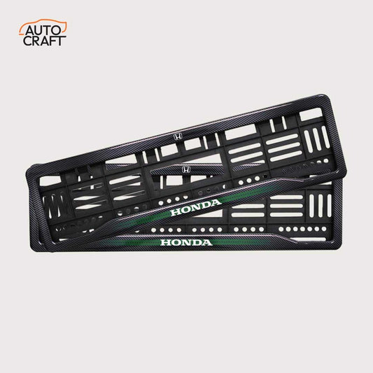 Car Number Plate Gel Frame - Honda - Green Line