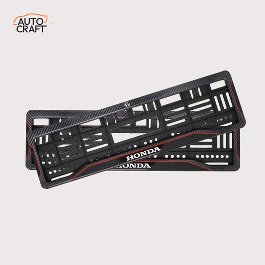 Car Number Plate Gel Frame - Honda - Red Line